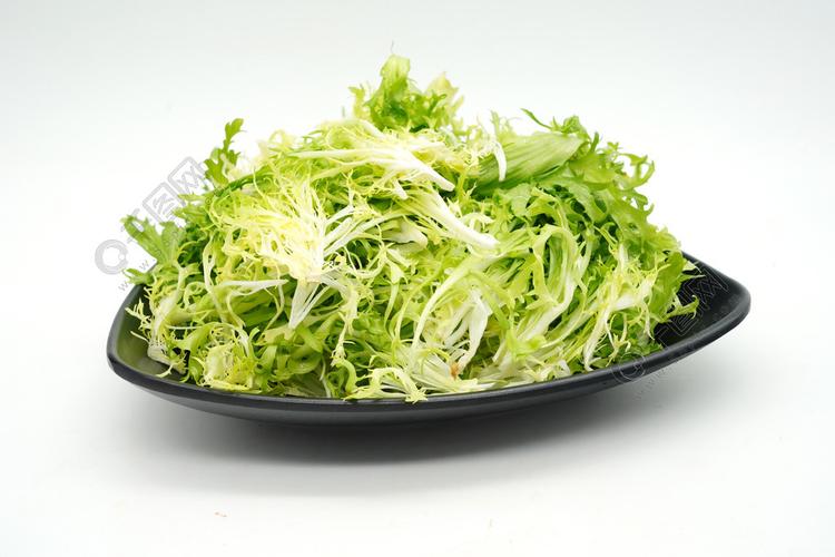 黑色盘子里的绿色蔬菜苦菊摄影图水果/蔬菜免费下载_jpg格式_5168像素
