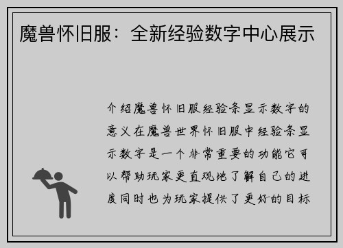 魔兽怀旧服：全新经验数字中心展示
